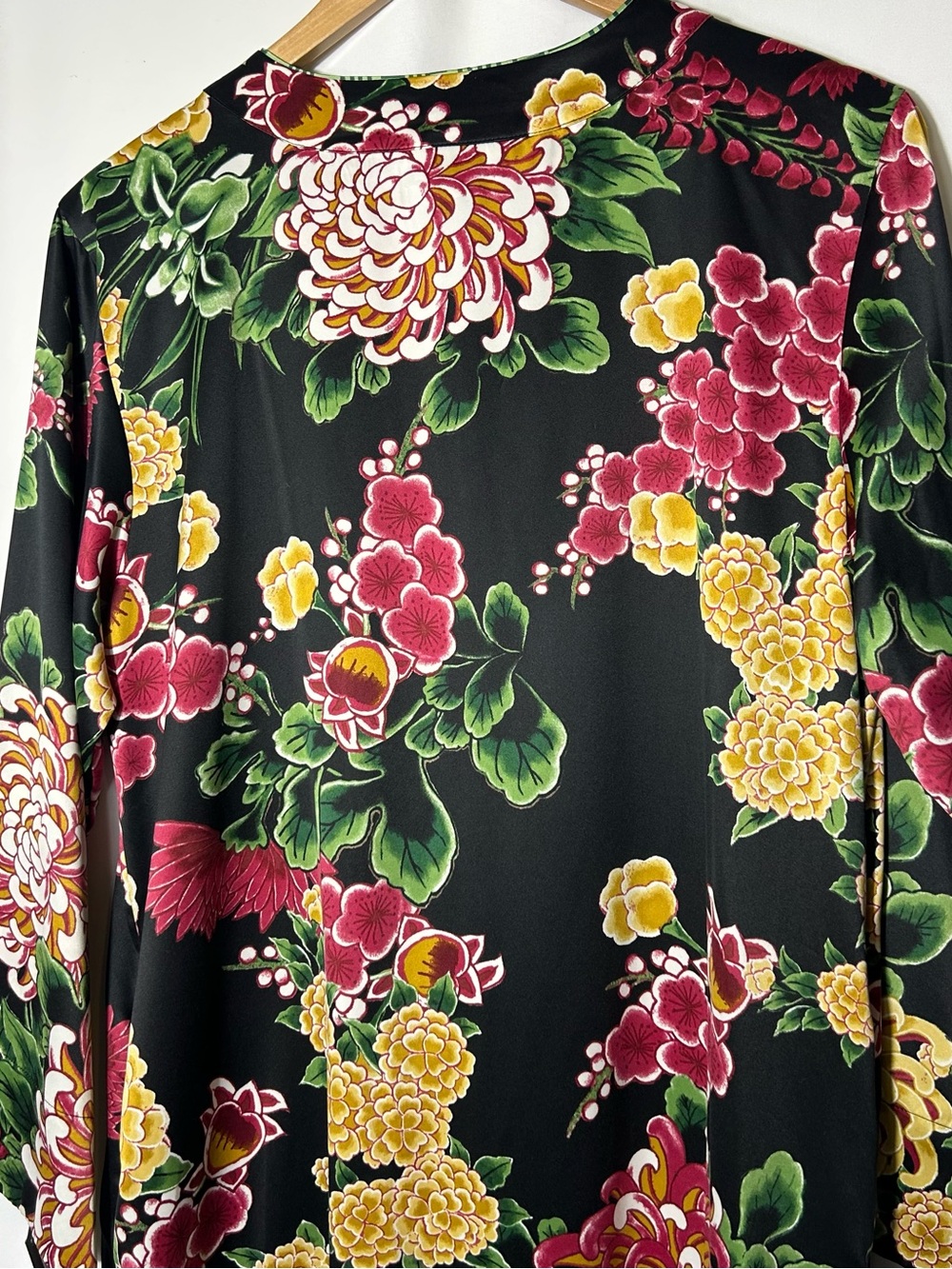 Natori Black Maxi Dress with Yellow, Red & Green Floral Print - Picture 7 of 8